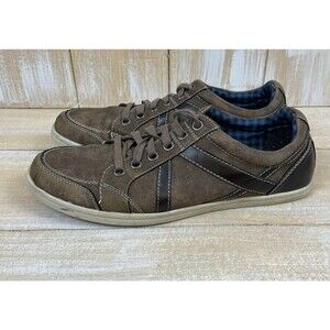 Ben Sherman Shoes Mens 11 Casual Comfort Lace Up Low Sneakers Brown Fabric Flat